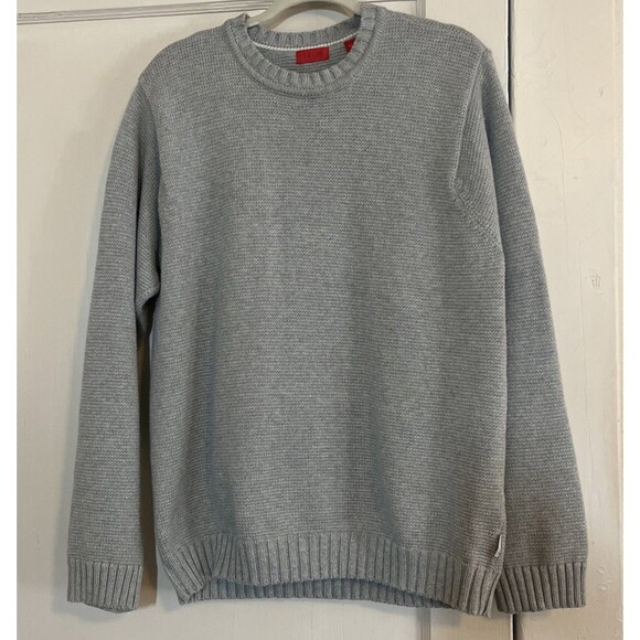 Izod Women’s L Sweater Gray Heavy Cotton Winter Pullover Tight Knit Cabincore - Picture 1 of 10